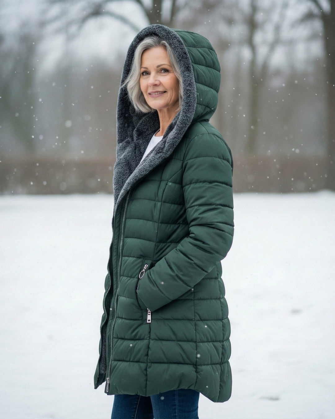 Hooded Faux Fur Lined Quilted Longline Puffer Coat