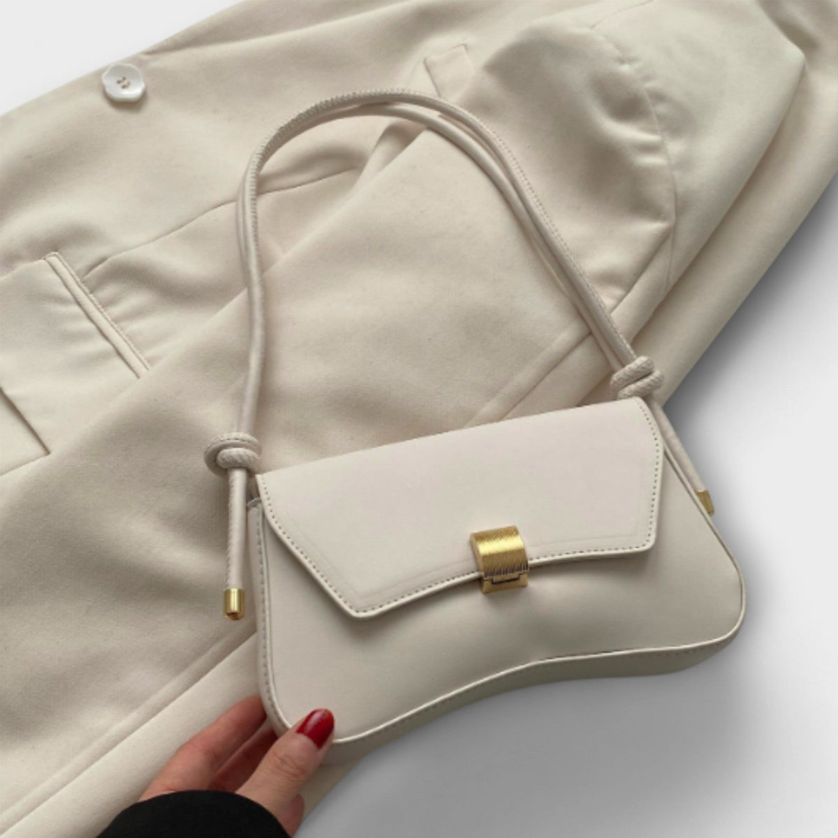 Knotted Strap Flap Shoulder Bag