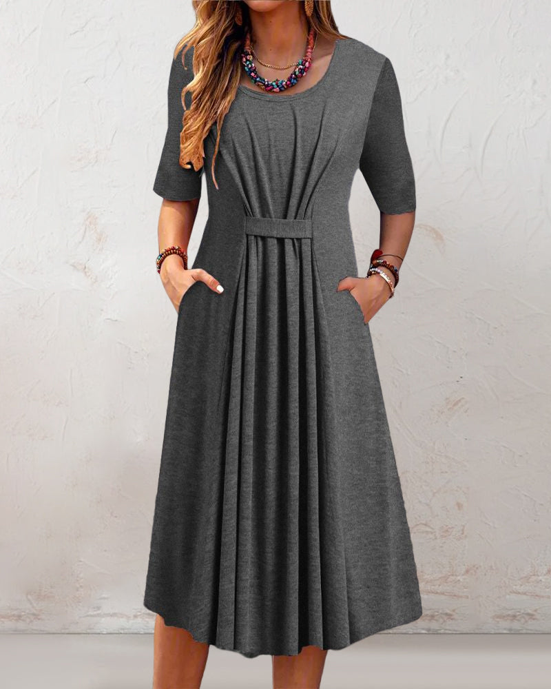 Round neck half sleeve dress