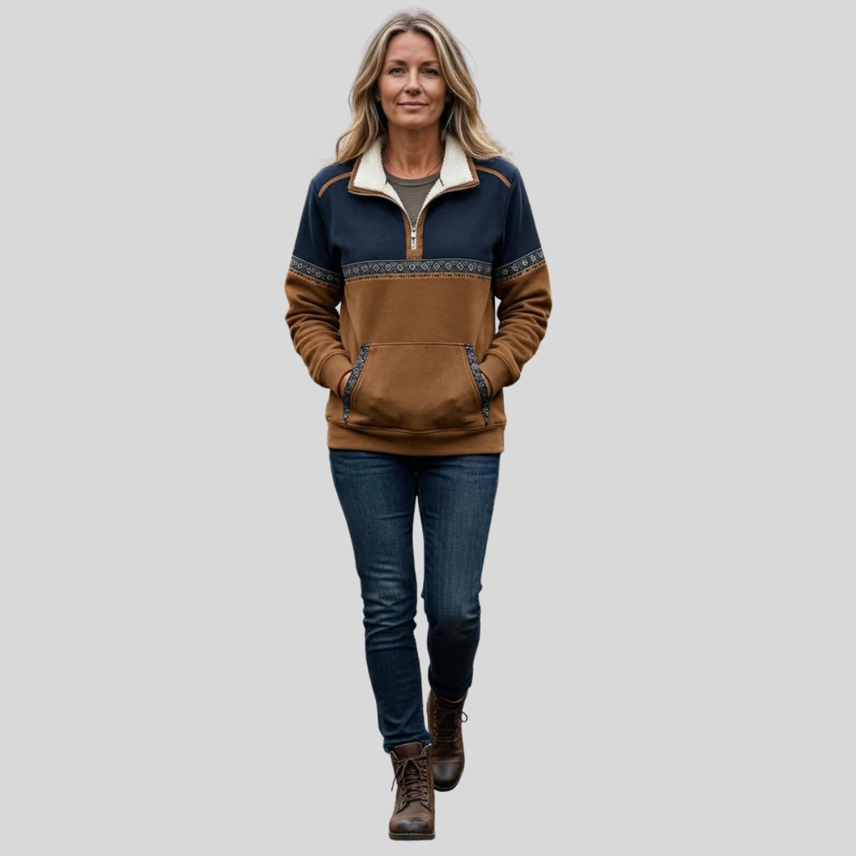 Ismay | Sherpa Collar Half-Zip Pullover
