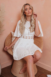 Angel in Disguise White Lace Backless Mini Dress - View 4