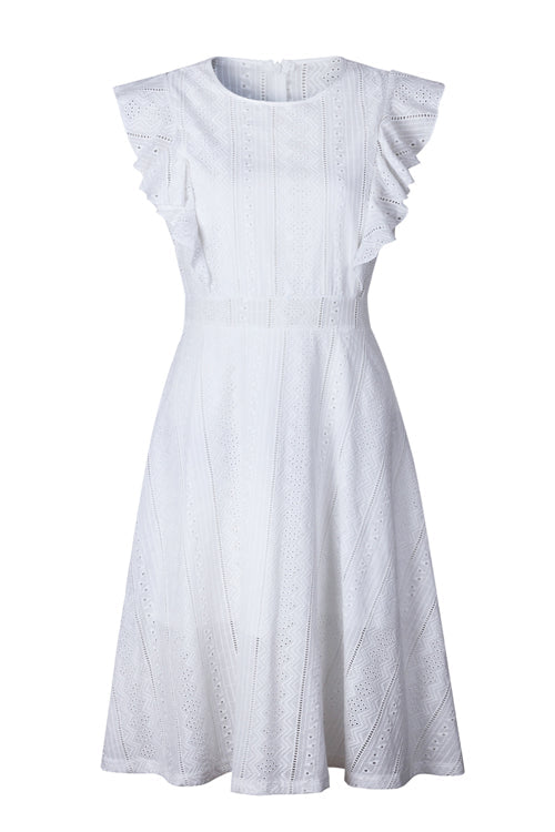 Butterfly Ruffle Sleeve Lace Midi Dress - 2 Colors - View 10