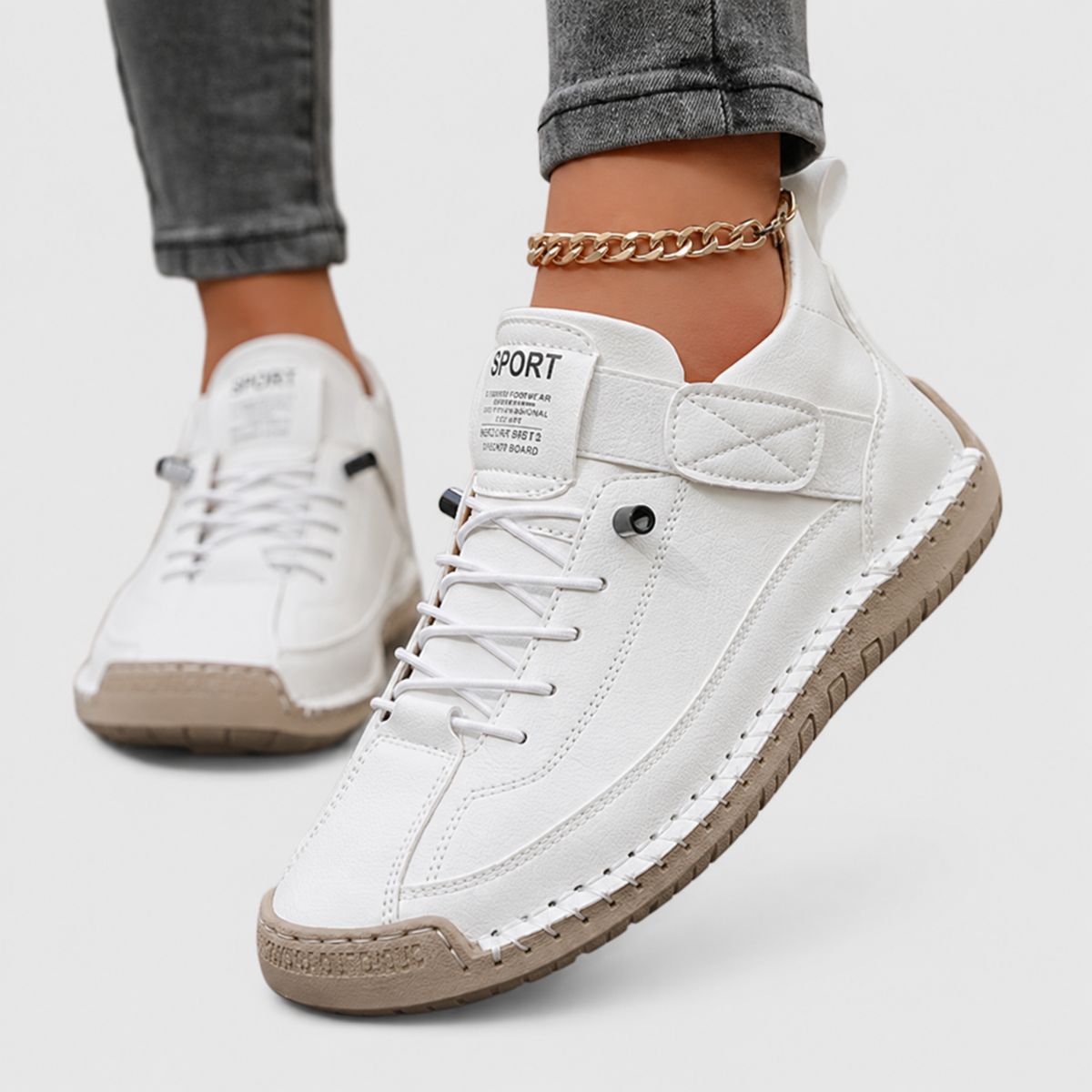 Lace Up Strap High Top Sneakers