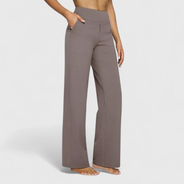 High Waist Wide Leg Pants with Pockets