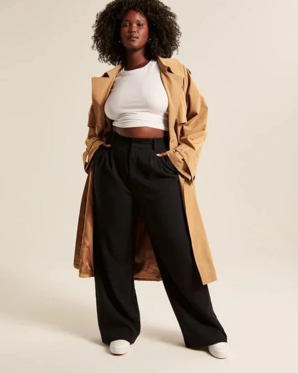 High Waist Pleated Wide Leg Trousers