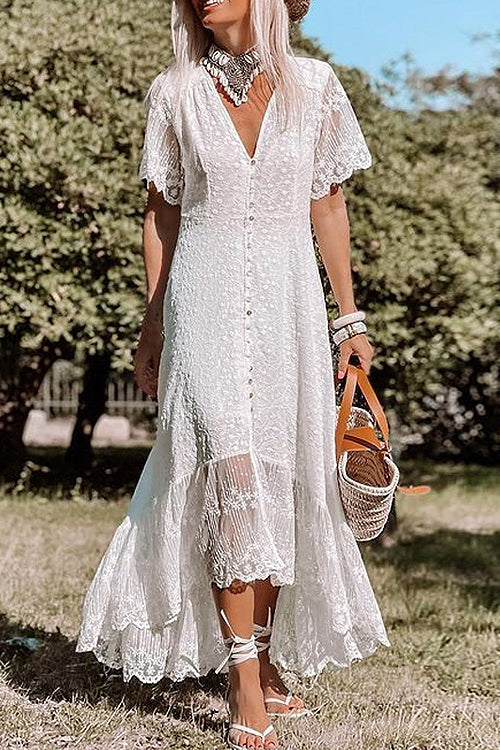 Fabulous Phenomenon Lace Embroidered Maxi Dress - View 2