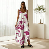 Floral Spaghetti Strap A-Line Maxi Dress 4