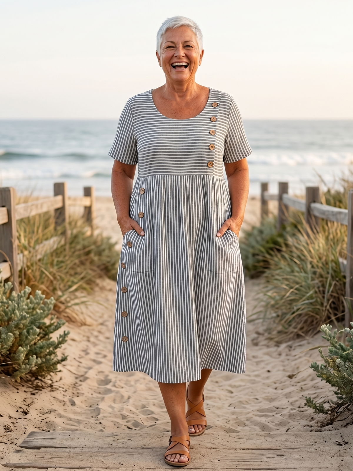 SOFIA™  - STRIPED SUMMER MIDI DRESS