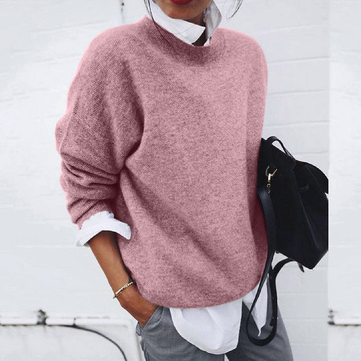 Crew Neck Drop Shoulder Oversized Sweater