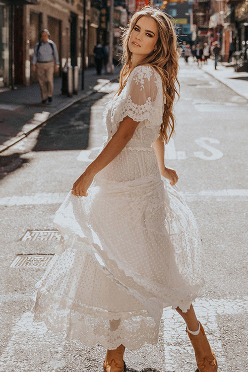 Awaken My Love Lace Short Sleeve Maxi Dress - View 2