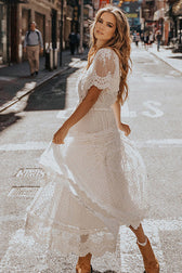 Awaken My Love Lace Short Sleeve Maxi Dress - View 2