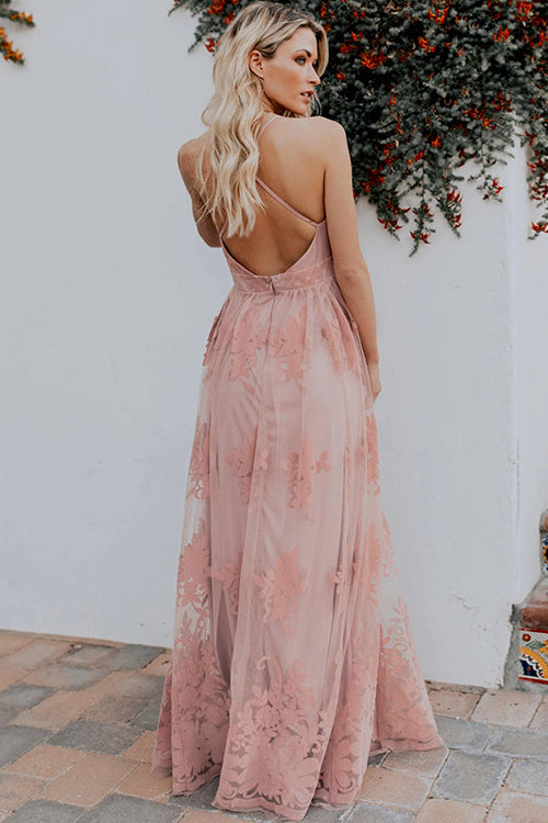 Angel in Disguise Lace Floral Backless Maxi Dress - 3 Colors - View 8