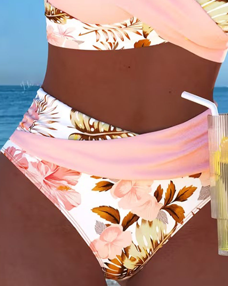 Floral Print Wrap Bikini Set
