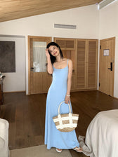 Spaghetti Strap Bodycon Slip Maxi Dress 45