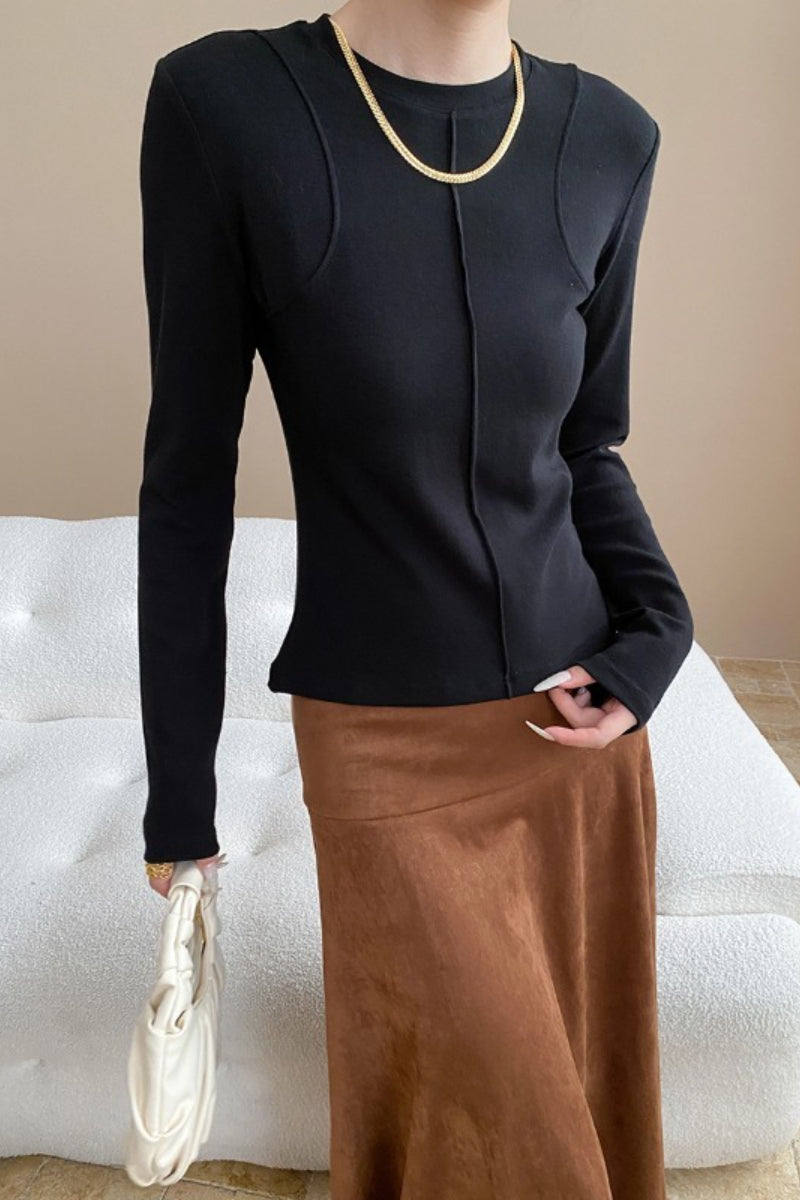 Slim Fit Tailored Long Sleeve Top