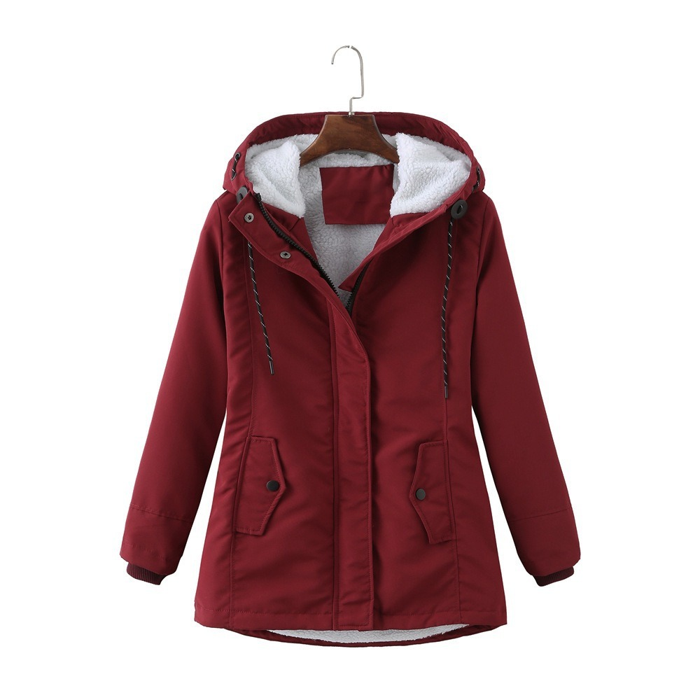 Hooded Sherpa Lined Zip Front Utility Parka Jacket