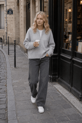 Pleated Knit O Neck Zipper Cardigan