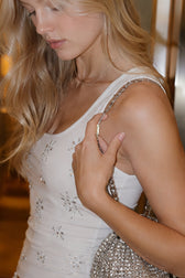 Rhinestone Trim Strapless Bustier Tank Top