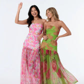 Strapless Mesh High Split Maxi Dress 3