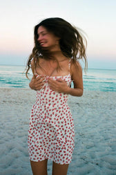 Ruched Floral Mini Dress