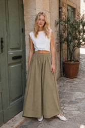 Cotton A-Line Skirt With Pockets