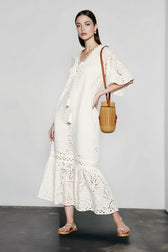 Embroidered Midi Dress