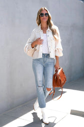 Brushed Waffle Long Sleeve Coat