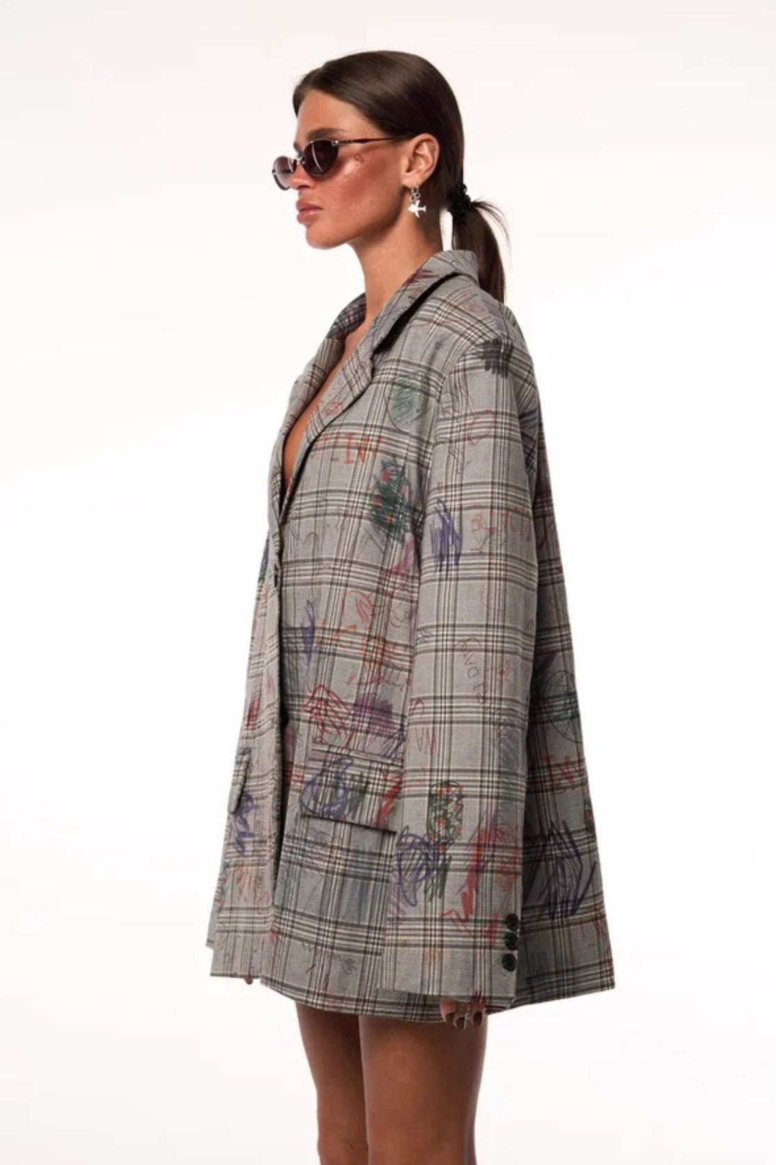 Street Art Printed Relaxed Fit Blazer