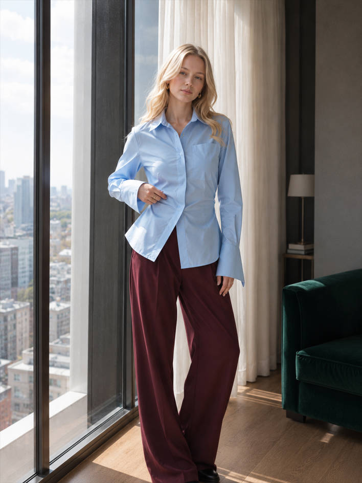 Versatile Lapel Collar Blouse