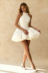 High Waist Bubble Mini Dress