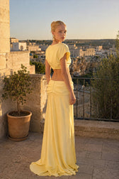 Ruched Panel Strapless Top High Waist Skirt Set