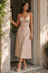 Spaghetti Strap Lace Floral Dress