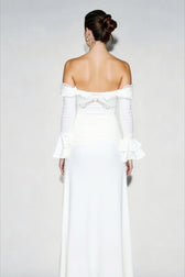 Bell Sleeve Lace Trim Birthday Dress
