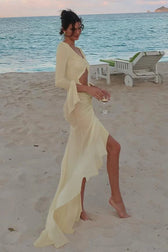 Cutenew Mesh Concise Women Maxi Dress 3