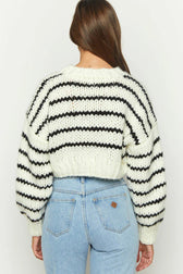 Striped Knit Pullover Sweater