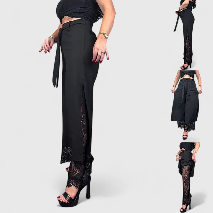Cap Sleeve Top and Drawstring Wide Leg Pants Two Piece Set