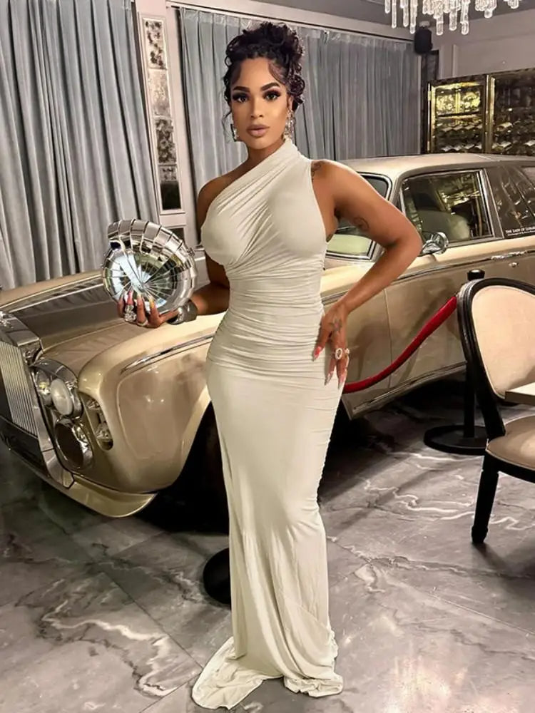 Sleeveless Edition Solid Bodycon Maxi Party Dress