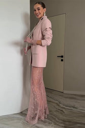 Dusty Pink Long Sleeve Tailored Blazer