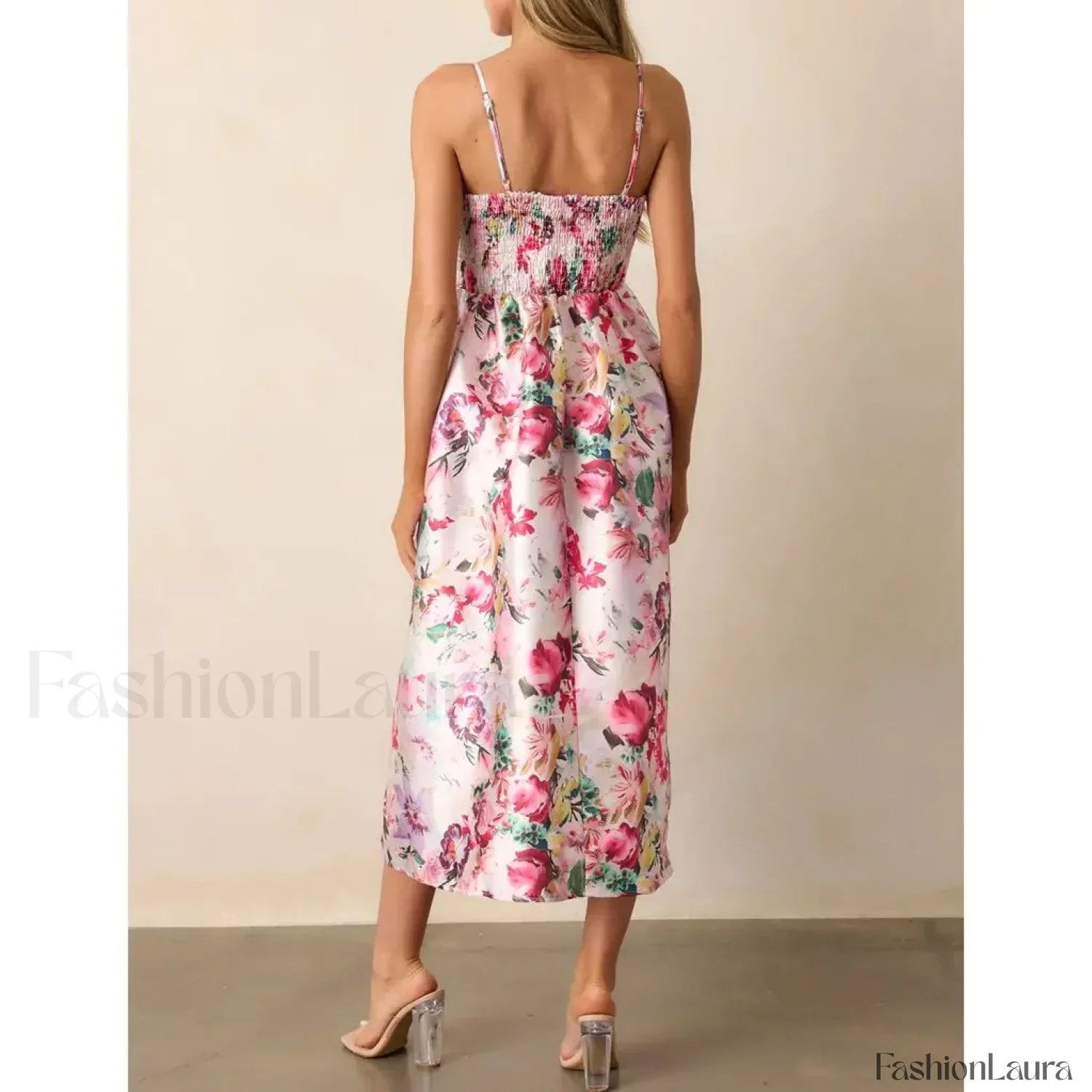 3D Bow Spaghetti-Strap Midi Dress