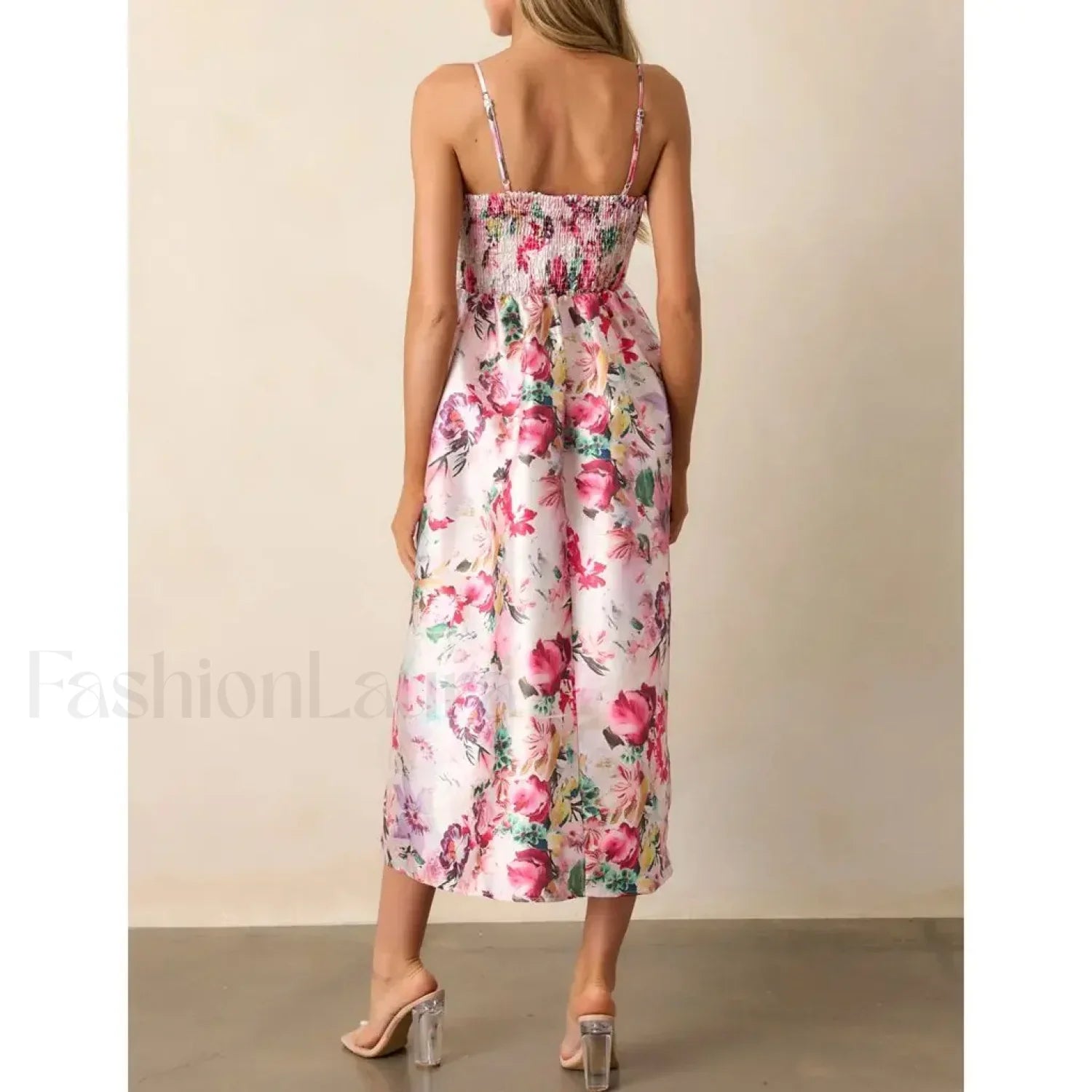 3D Bow Spaghetti-Strap Midi Dress