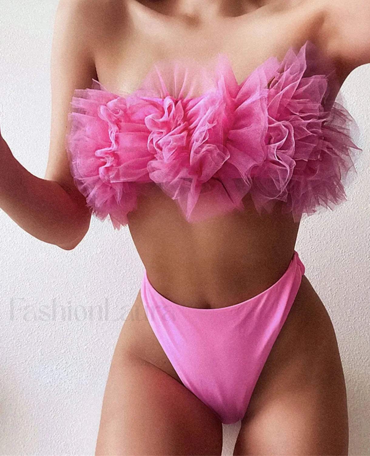 3D Flower Bandeau Bikini Set