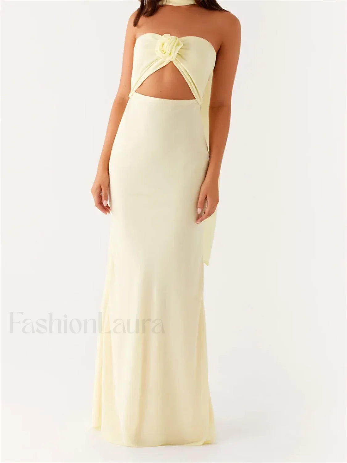 3D Flower Patchwork Tube Maxi Dress