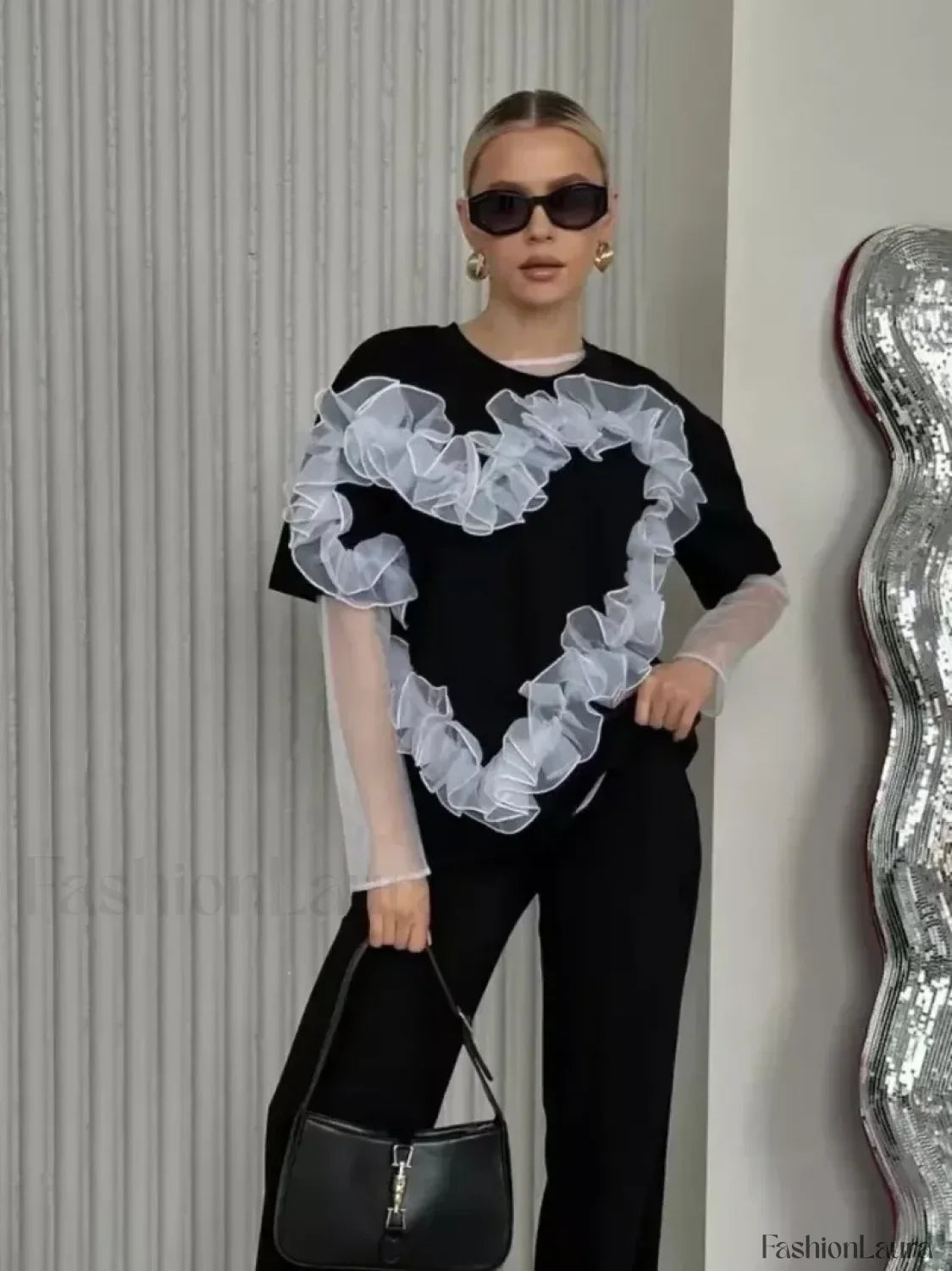 3D Love Flower Cotton T-Shirt