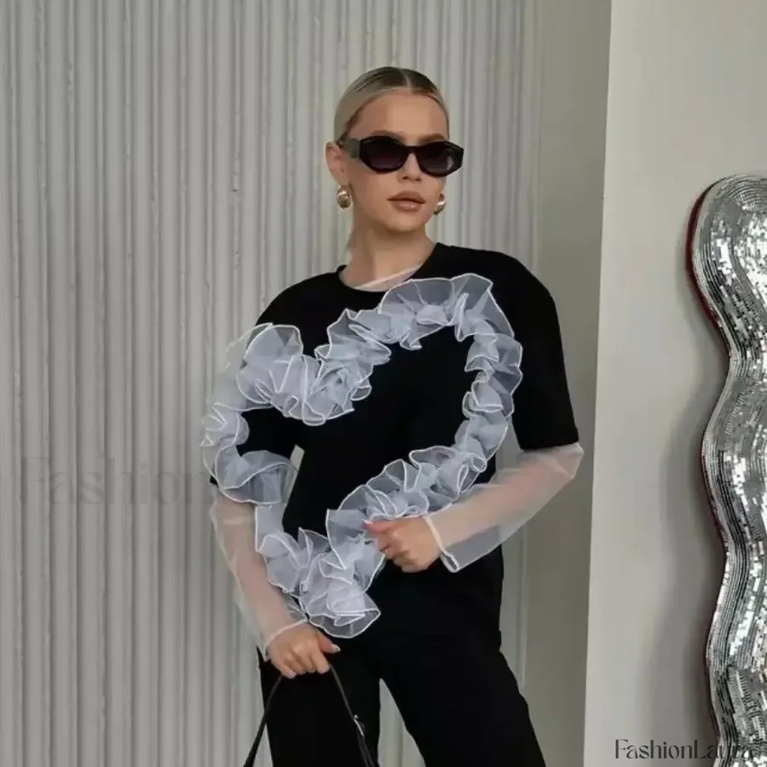 3D Love Flower Cotton T-Shirt