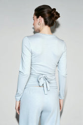 V Neck Tie Waist Two-Piece Set