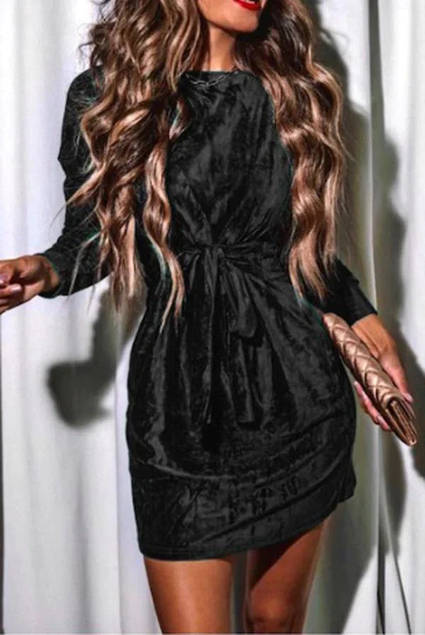 Fernanda Round Neck Mini Dress for Women Trendy Daily Look