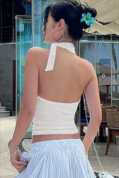 Backless Halter Tie Cami Top
