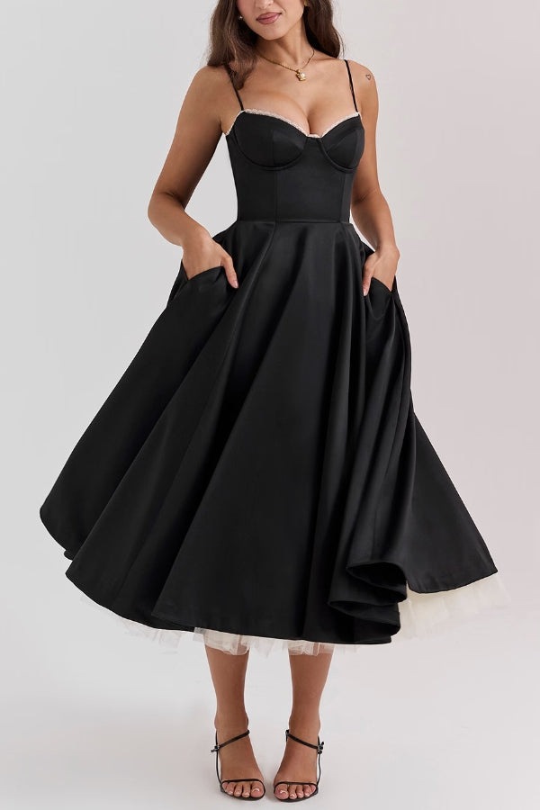 Lorraine Premium Strapless V Neck Sleeveless Tutu Maxi Dress Boutique Edit
