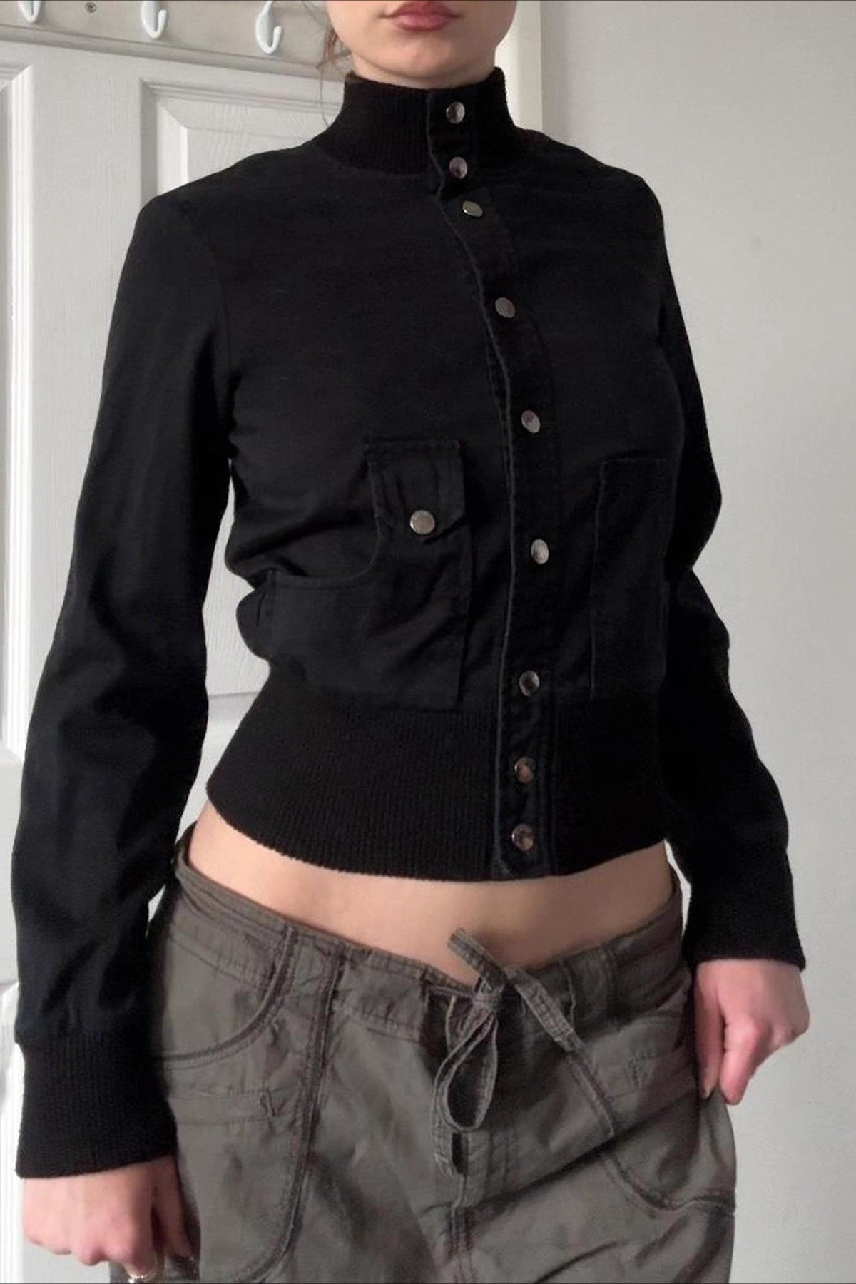 Cropped Belted Cargo Jacket