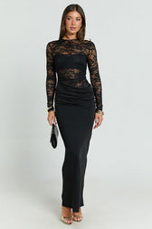 Lace Panel Bodycon Lace Dress